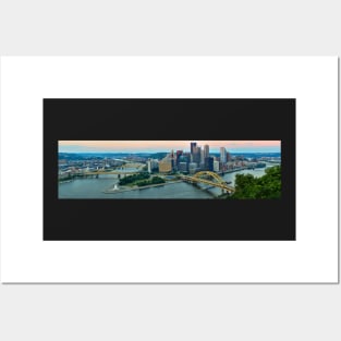 Pittsburgh Slyline Pink Sunrise Posters and Art